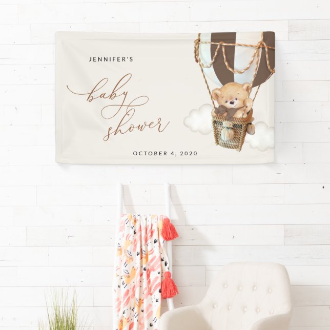 Lona Bear, globo de aire caliente marrón, bienvenida Ba (In situ)