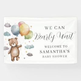 Lona Bearly Wait Bear Balloon Baby Shower Welcome