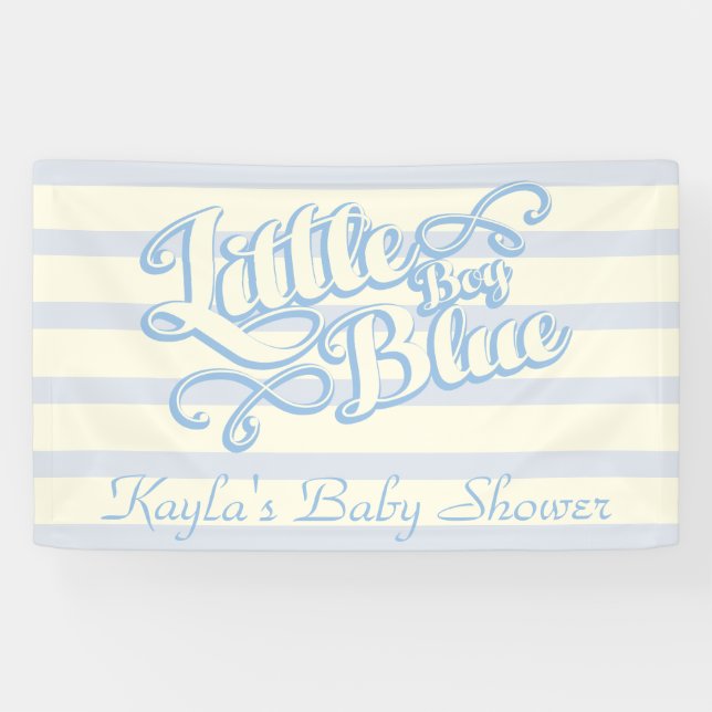 Lona Bebé, azul de Little Boy, bandera de Baby Shower (Horizontal)