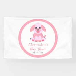 Lona Bebé Chica Ducha Personalizada Puppy Pink Bienveni