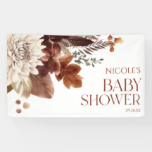 Bebé de Borgoña Marrón en Flor Floral Baby Shower