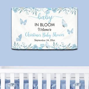 Lona Bebé en el Baby Shower floral azul de Bloom