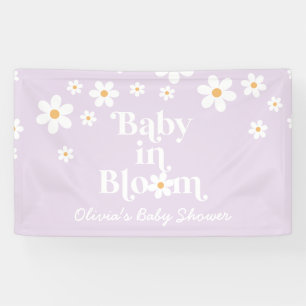 Lona Bebé en flor Banner de ducha boho Lila Daisy