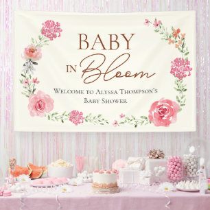 Lona Bebé en Flor Niña Cumpleaños Bebé Personalizado