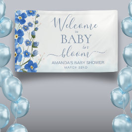 Lona Bebé en una ducha floral azul, niño de bienvenida 