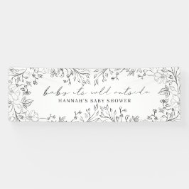 Lona Bebé, frío fuera de Whimsical Floral Line Art