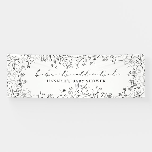 Lona Bebé, frío fuera de Whimsical Floral Line Art (Horizontal)
