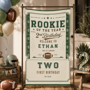 Lona Bebé niño cumpleaños número 2 Rookie de Fútbol Ant