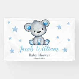 Lona Bebé niño Teddy Bear Banner Rótulo Ducha de fondo