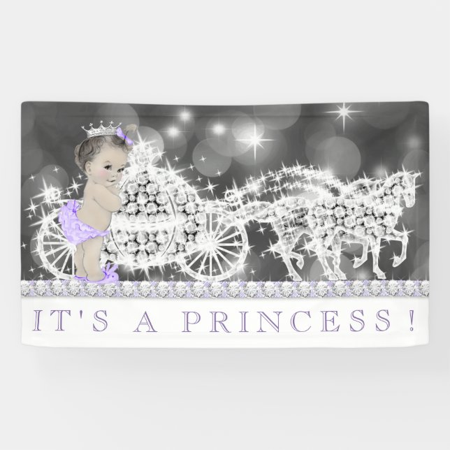 Lona Bebé Princesa Purpura Fiesta de Cumpleaños (Horizontal)