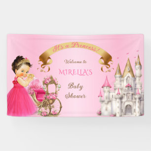 Lona Bebé Princesa Real en Almohada Rosa Dorado