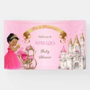 Lona Bebé Princesa Real en Almohada Rosa Dorado