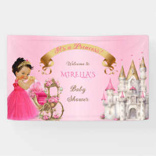Lona Bebé Princesa Real Niña en Almohada Rosa Dorado