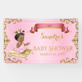 Lona Bebé Princesa Real Niña en Almohada Rosa Dorado