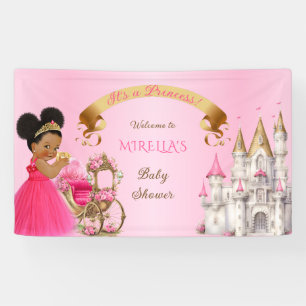 Lona Bebé Princesa Real Niña en Almohada Rosa Dorado