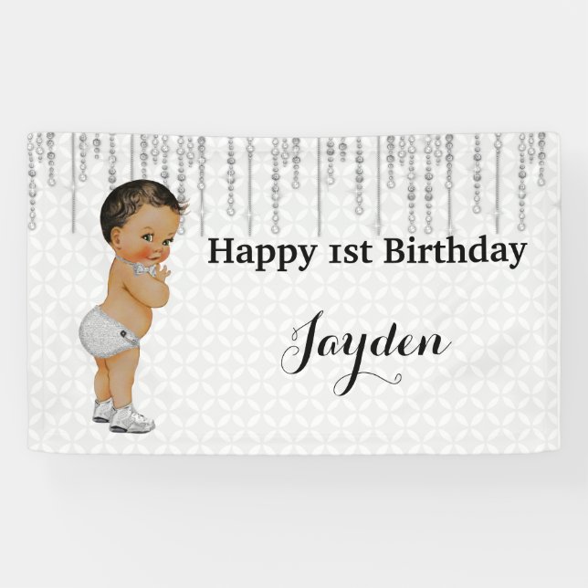 Lona Bebé ventilado étnico Diamantes Plata (Horizontal)