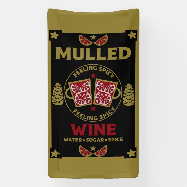 Lona Bebida de vino rojo silenciada por navidades (Vertical)