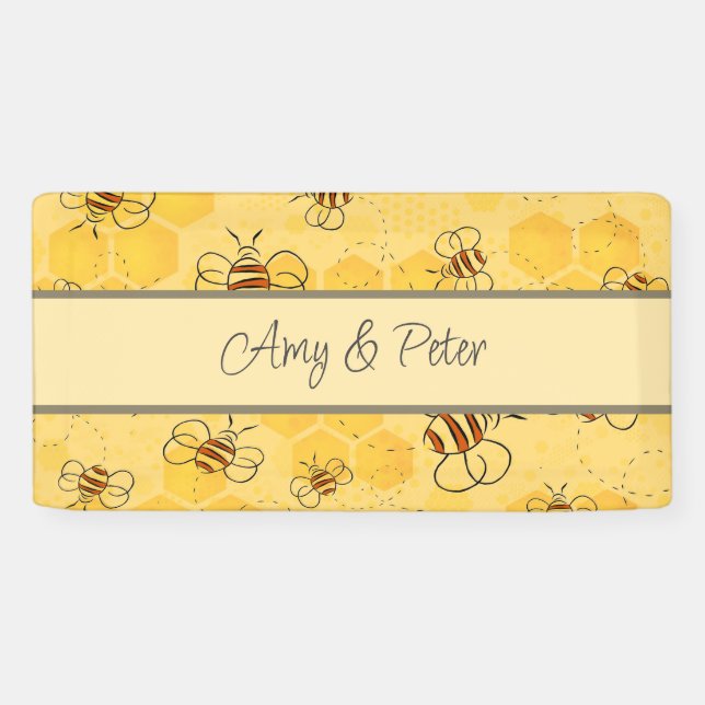 Lona Bee Buzzing Honey Bees Cute (Horizontal)