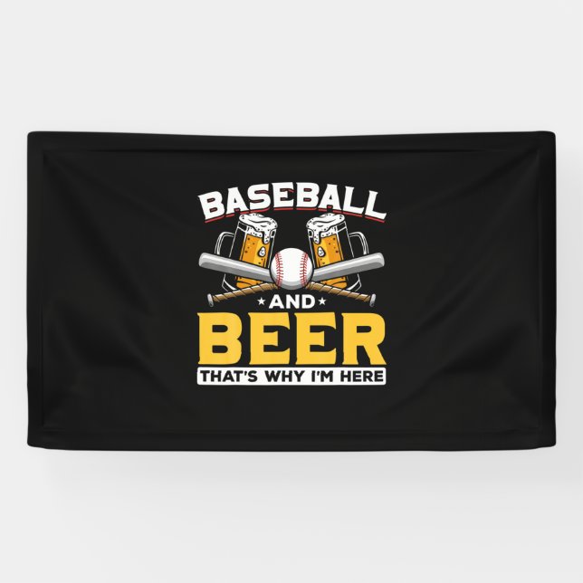 Lona Beer Drinker Beer Humor de cerveza de béisbol Cump (Horizontal)