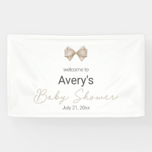 Lona Beige Bow Modern Boho Baby Shower
