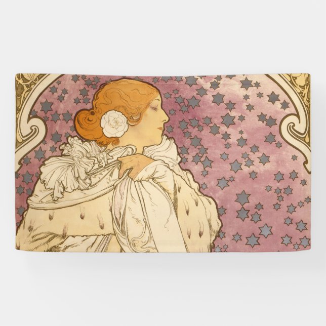 Lona Belleza de mujer mucha Art Nouveau (Horizontal)
