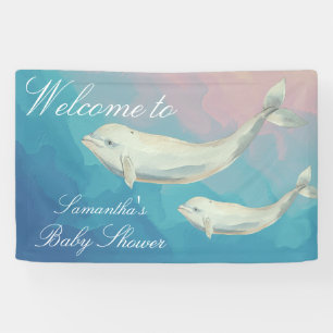 Lona Beluga Whale Mom y Calf Baby Shower