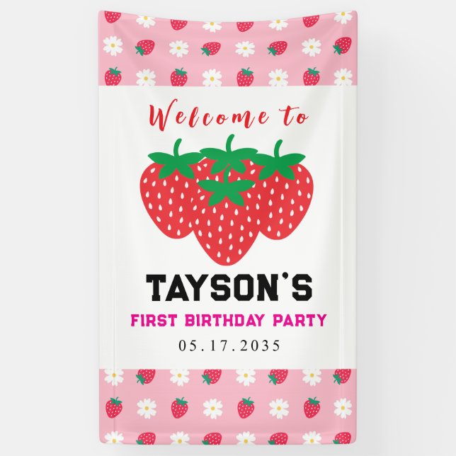 Lona Berry First Birthday 1er cumpleaños (Vertical)