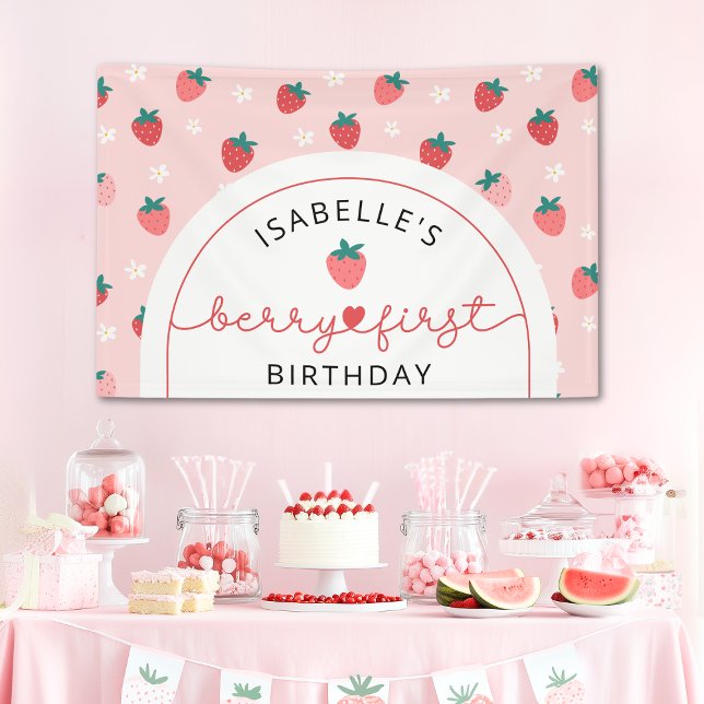 Lona Berry First Birthday 1er cumpleaños Fiesta de fres (Subido por el creador)