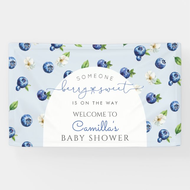 Lona Berry Sweet Blueberry Baby Shower (Horizontal)