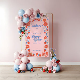 Lona Berry Sweet Floral Strawberry Bienvenidos a Baby S