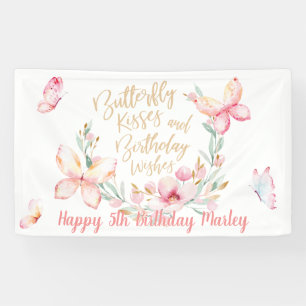 Lona Besos de Mariposa y Deseos de Cumpleaños, Feliz Cu