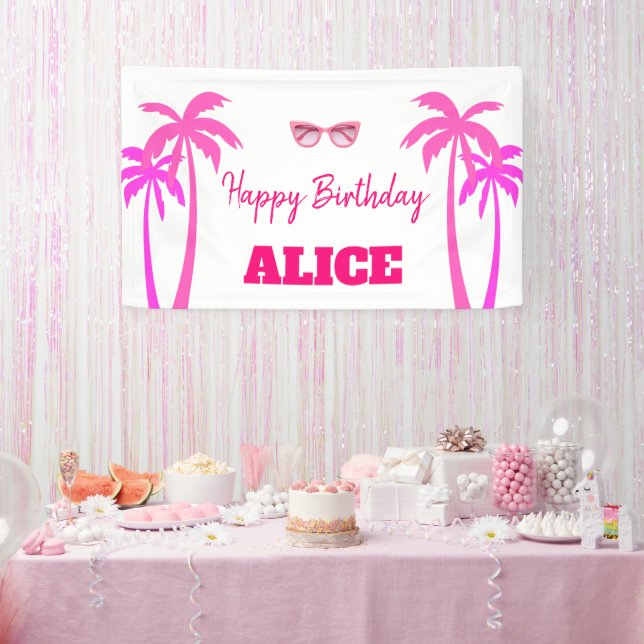 Lona Besties Malibu Pink Doll Beach Cumpleaños (Fiesta)