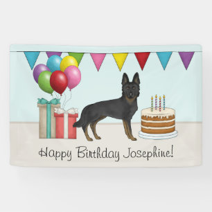 Lona Bi-Black German Shepherd Colorful Birthday