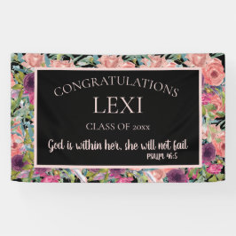 Lona Biblia cristiana de graduación floral rosada púrpu