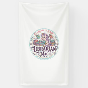 Lona Bibliotecario Unicornio de Magia Gráfico de Produc