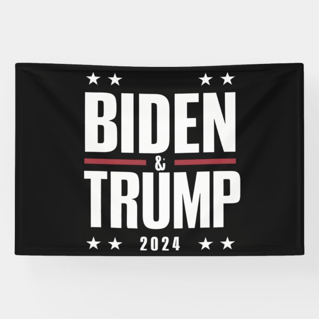 Lona Biden Trump 2024 Divertido candidato a la presiden (Horizontal)
