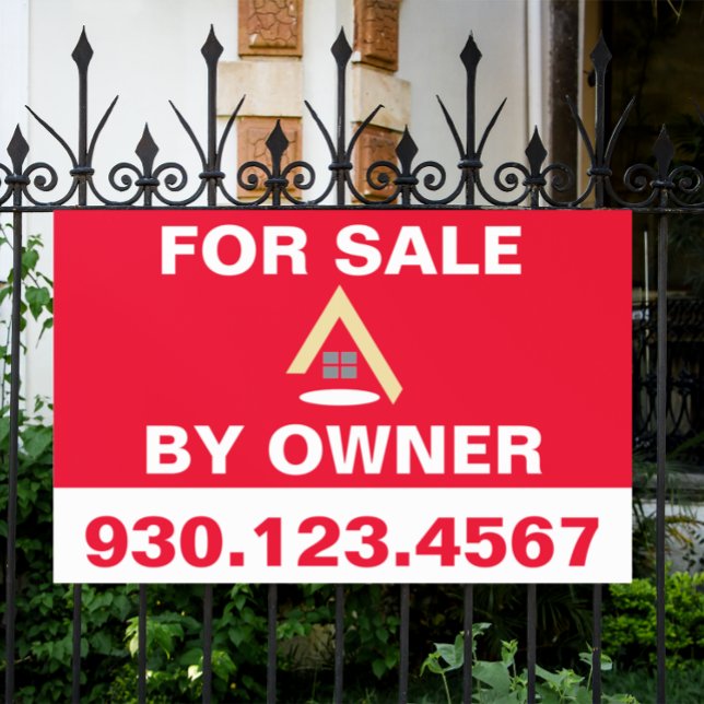 Lona Bienes inmuebles en venta por propietario (for sale by owner realty logo banner)