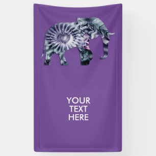 Lona Bienestar animal - Elephant Silhouette Fractal 2