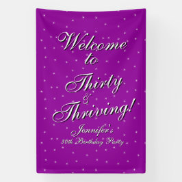 Lona Bienvenida 30 cumpleaños 30 de Púrpura Rosa