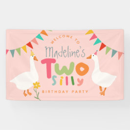 Lona Bienvenida a 2º cumpleaños de los chicas Dos Silly