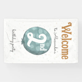 Lona Bienvenida a 2º cumpleaños de un simple globo mode