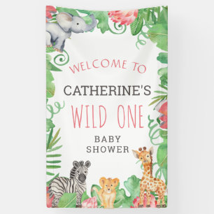 Lona Bienvenida a Baby Shower de Cute Safari Wild