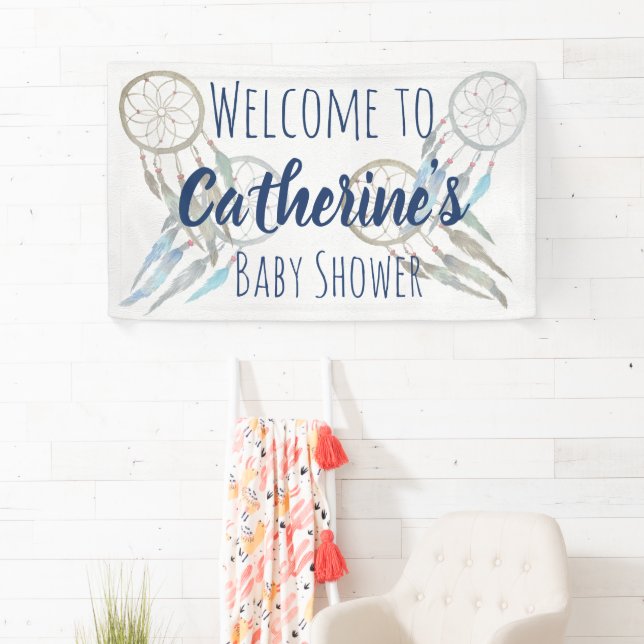 Lona Bienvenida a Baby Shower de Dreamcatcher en bonito (In situ)