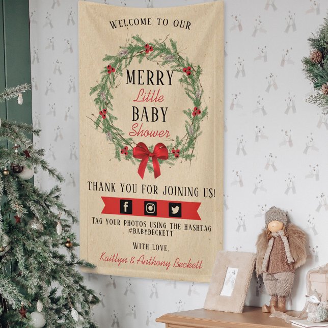 Lona Bienvenida a Baby Shower de Merry Little Navidades (Subido por el creador)