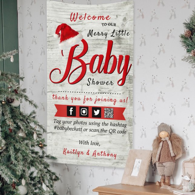 Lona Bienvenida a Baby Shower de Merry Little Navidades (Subido por el creador)