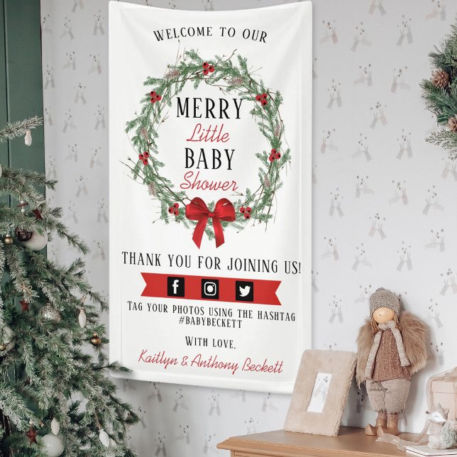 Lona Bienvenida a Baby Shower de Merry Little Navidades (Subido por el creador)