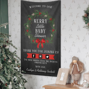 Lona Bienvenida a Baby Shower de Merry Little Navidades