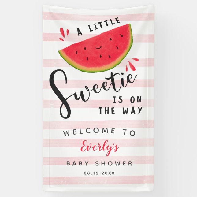 Lona Bienvenida a Baby Shower de Watermelon Little Swee (Vertical)