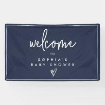 Bienvenida a Baby Shower del Boho Minimalista Azul