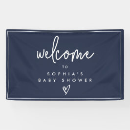 Lona Bienvenida a Baby Shower del Boho Minimalista Azul
